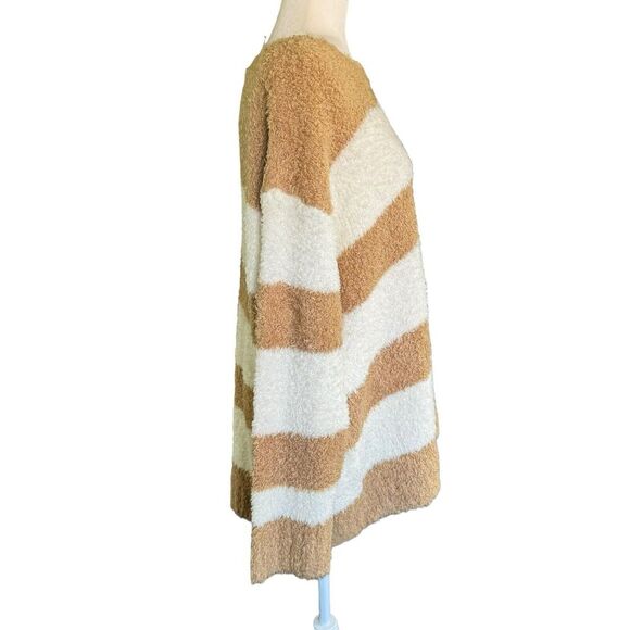 Talbots Ultra Plush Striped Sweater Tan White Crewneck Size 2X - Picture 5 of 9
